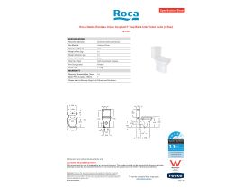 Specification Sheet - Roca Debba Rimless Close Coupled P Trap Back Inlet Toilet Suite (4 Star)