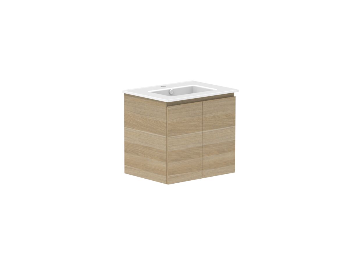 Supporting Image - Posh Domaine 600mm Wall Hung Vanity Unit Conventional Matte White Ceramic Top
