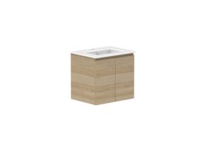 Supporting Image - Posh Domaine 600mm Wall Hung Vanity Unit Conventional Matte White Ceramic Top
