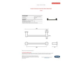 Specification Sheet - Sussex Scala Guest Towel Rail 300mm Matte Black
