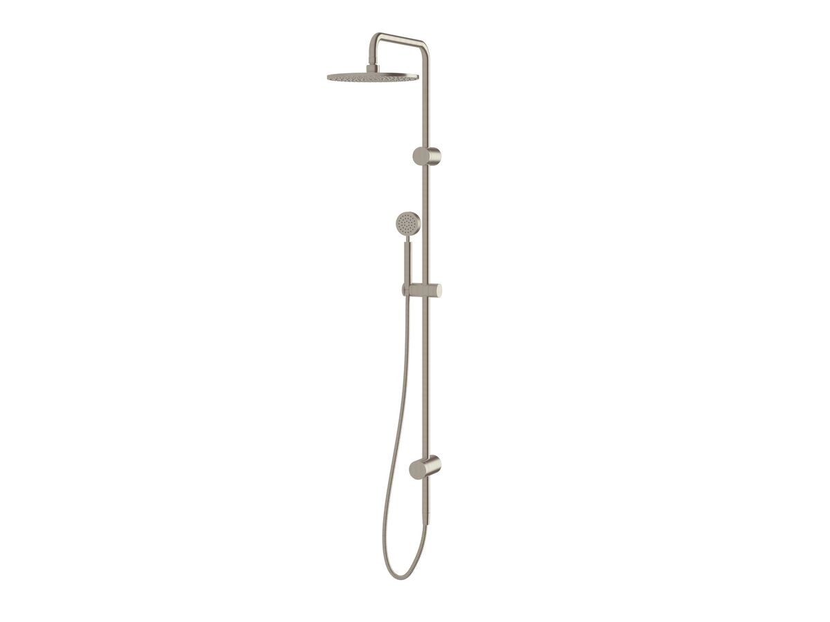Sussex Pure Twin Rail Shower with Top Rail Water Inlet Brushed Nickel (3 Star)