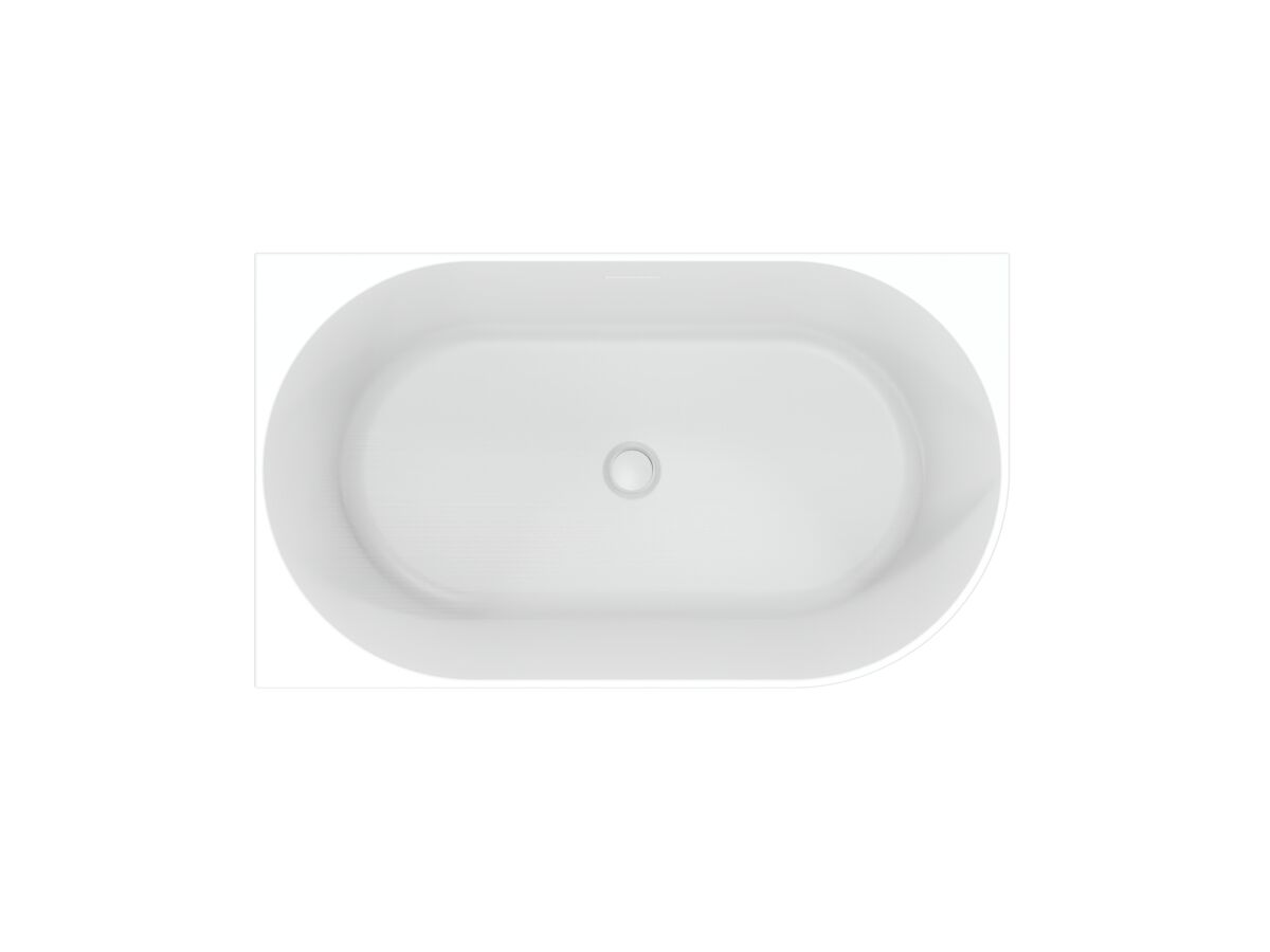 Supporting Image - Posh Solus Back to Corner Freestanding Bath 1300mm Left Corner with Overflow Matte White - Top View