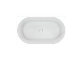 Supporting Image - Posh Solus Back to Corner Freestanding Bath 1300mm Left Corner with Overflow Matte White - Top View