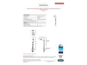 Specification Sheet - Sussex Pure Twin Rail Shower 250mm Curved with Top or Bottom Rail Water Inlet Matte Black (3 Star)