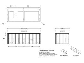 Kado Neue All-Drawer 1200 Left Offset Bowl Wall Hung