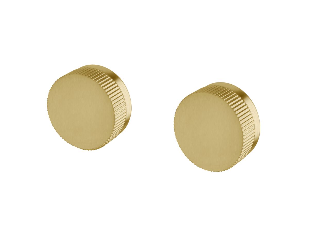 Sussex Pure Wall Top Assembly Taps with Linear Textured Handles PVD Brushed Gold