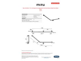 Specification Sheet - Mizu Drift 840 x 715 x 40 Degree Accessible Toilet Grab Rail Modular Right Hand Matte Black
