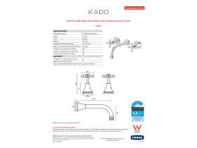Specification Sheet - Kado Era Wall Basin Set 200mm Cross Handles Chrome (5 Star)