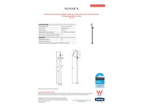 Specification Sheet - Sussex Pure Floor Mounted Basin Mixer Tap Trimset with Cirque Textured Handle PVD Brushed Bronze (5 Star)