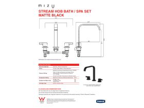 Technical Guide - Mizu Stream Hob Bath / Spa Set Matte Black