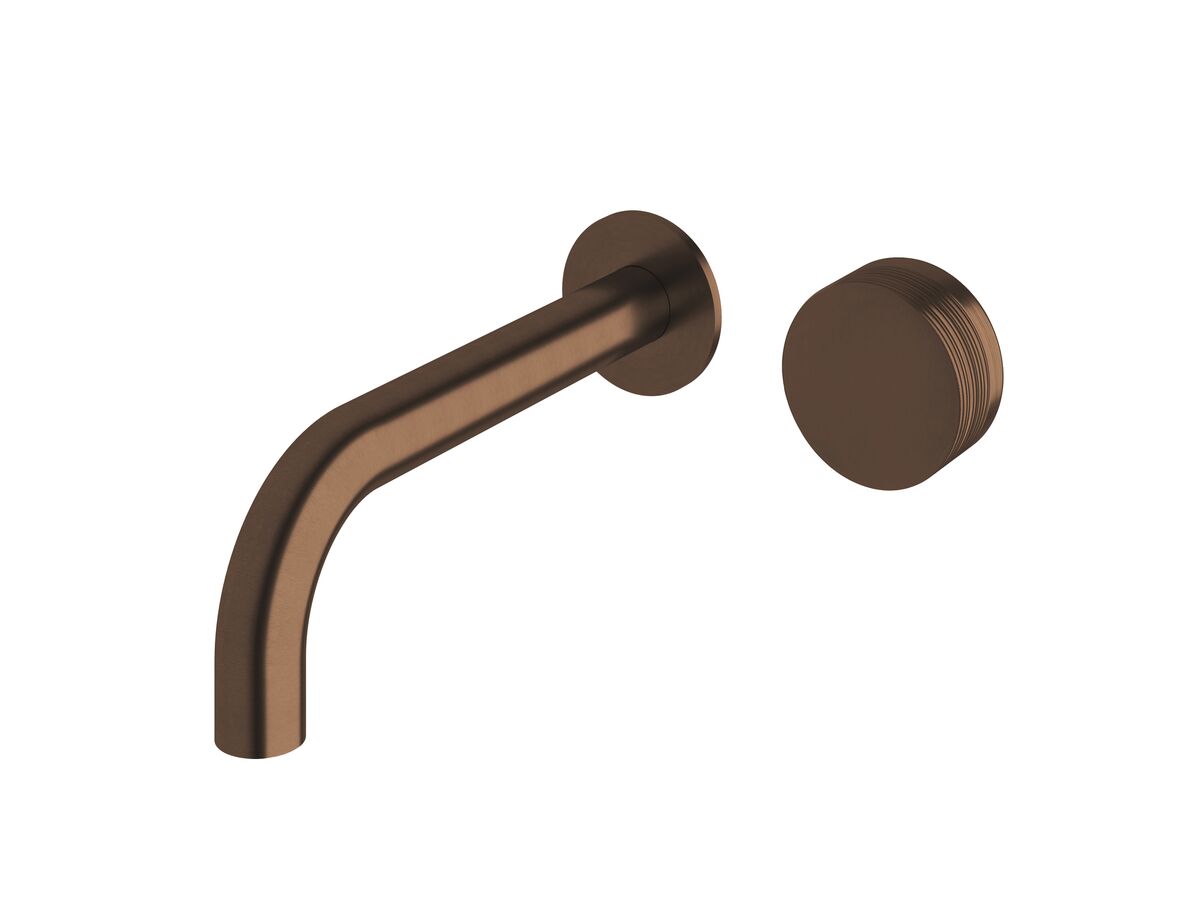 Sussex Pure Progressive Wall Bath Mixer Tap System 200mm with Cirque Textured Handle PVD Brushed Bronze