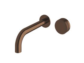 Sussex Pure Progressive Wall Bath Mixer Tap System 200mm with Cirque Textured Handle PVD Brushed Bronze
