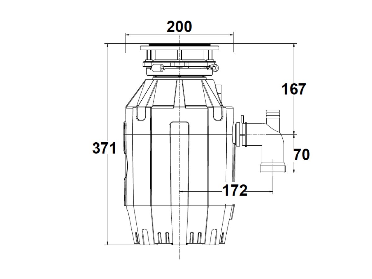 Franke TE-75 3/4 HP Waste Disposer with Air Switch