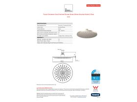Specification Sheet - Faucet Strommen Vara Overhead Shower Brass 200mm Brushed Nickel (3 Star)