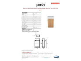 Specification Sheet - Posh Solus Powder Room Vanity Unit Floor Mounted Right Hand Bowl 1 Taphole Oak Finish