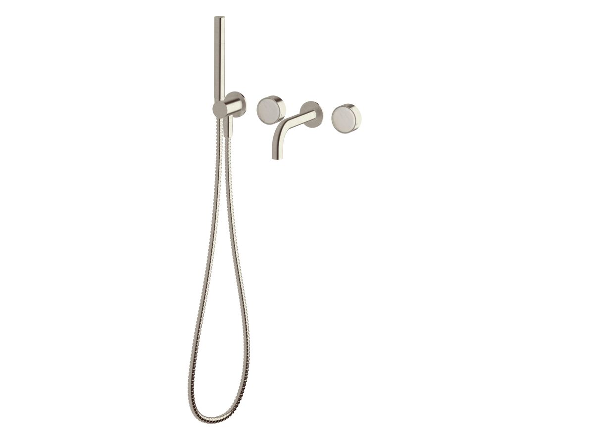 Supporting Image - Sussex Pure Elemental Progressive Bath Mixer System with Handshower 160mm PVD Brushed Nickel with Aurora Insert