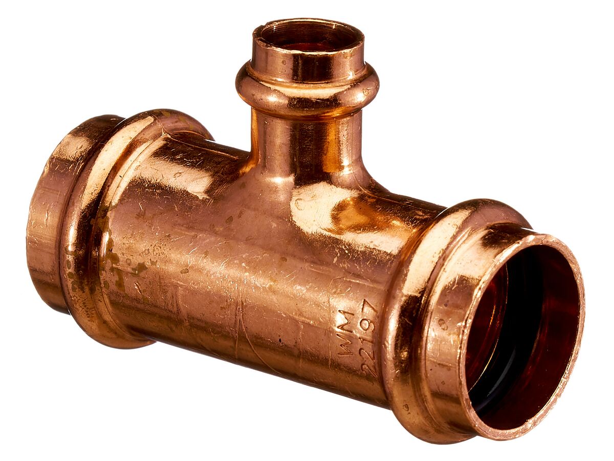 >B< Press Water Reducing Tee 25mm x 25mm x 15mm