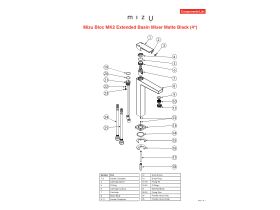Component Listing - Mizu Bloc MK2 Extended Basin Mixer Tap Matte Black (4 Star)