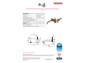 Specification Sheet - Milli Etch Wall Basin/Bath Mixer Tap Set Square Backplate Brushed Bronze (6 Star)