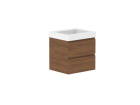 Supporting Image - Posh Domaine 600mm Wall Hung Twin Vanity Unit All-Drawer 90mm Top