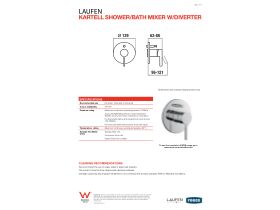 Technical Guide - Kartell Shower / Bath Mixer with Diverter Chrome