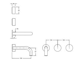 Sussex Pure Wall Bath Hostess System 200mm