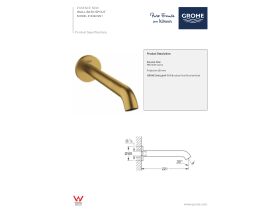 Technical Guide - GROHE Essence New Bath Outlet 230mm Brushed Cool Sunrise