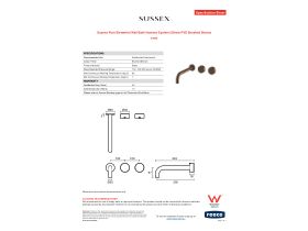 Specification Sheet - Sussex Pure Elemental Wall Bath Hostess System 250mm PVD Brushed Bronze