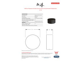 Specification Sheet - Milli Pure Progressive Hob Mixer Tap with Diamond Textured Handle PVD Matte Black