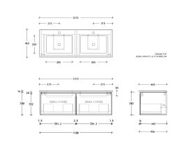 Posh Domaine All-Drawer Single 1200 Double Wall Hung Ceramic