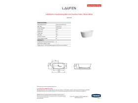 Specification Sheet - LAUFEN Pro Freestanding Bath with Overflow 1500 x 700mm White