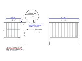 ISSY Custom Cloud I 801-1000mm x 400-550mm x 700-800mm Vanity Unit with Legs 2 Touch Latch Doors (No Basin)