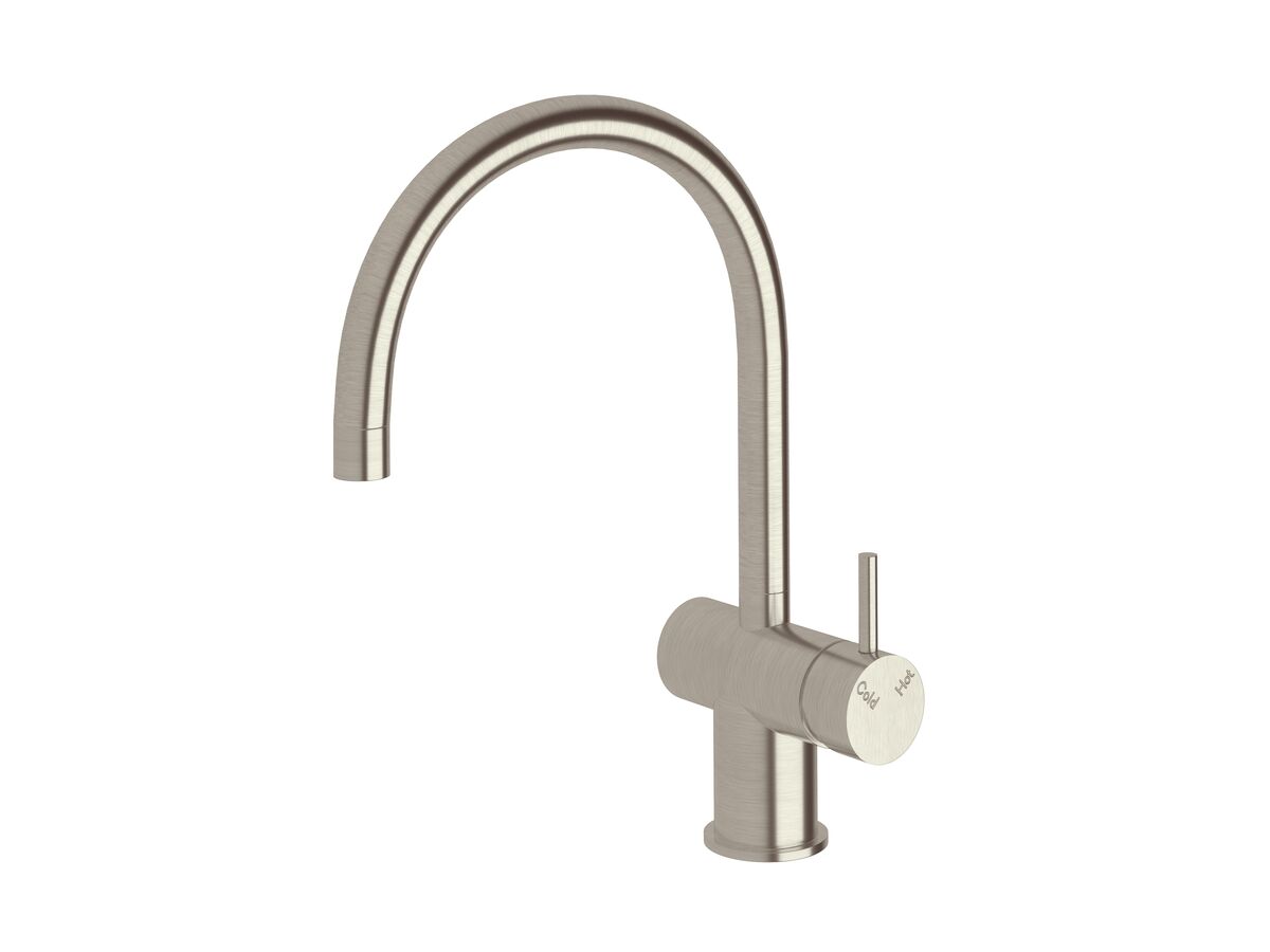 Sussex Scala Sink Mixer Curved Large RH LUX PVD Brushed Oyster Nickel (4 Star)