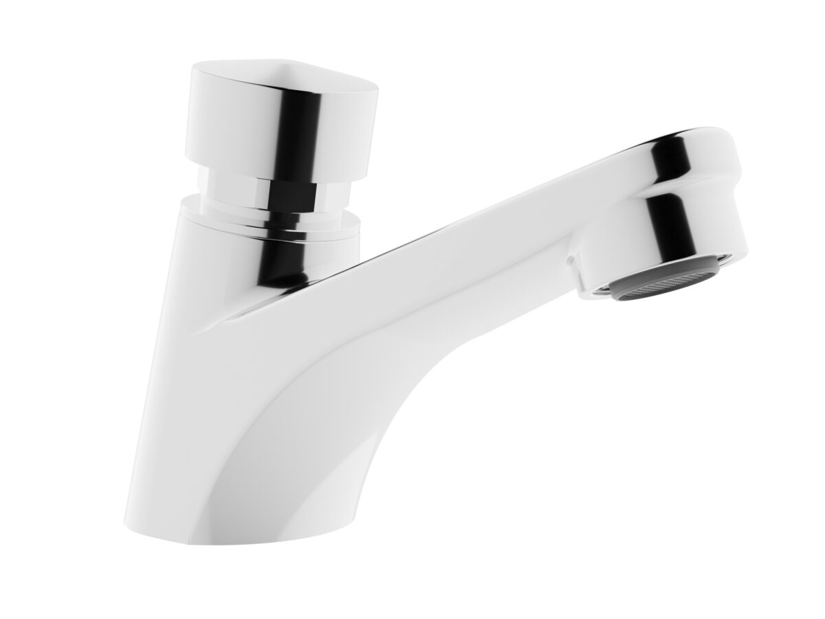 Hero - Wolfen Timed Flow Pillar Tap Chrome (6 Star) Lead Free