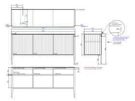 ISSY Cloud I 1800mm x 500mm x 860mm Vanity Unit with Legs 3 Touch Latch Doors Semi Inset (No Basin)