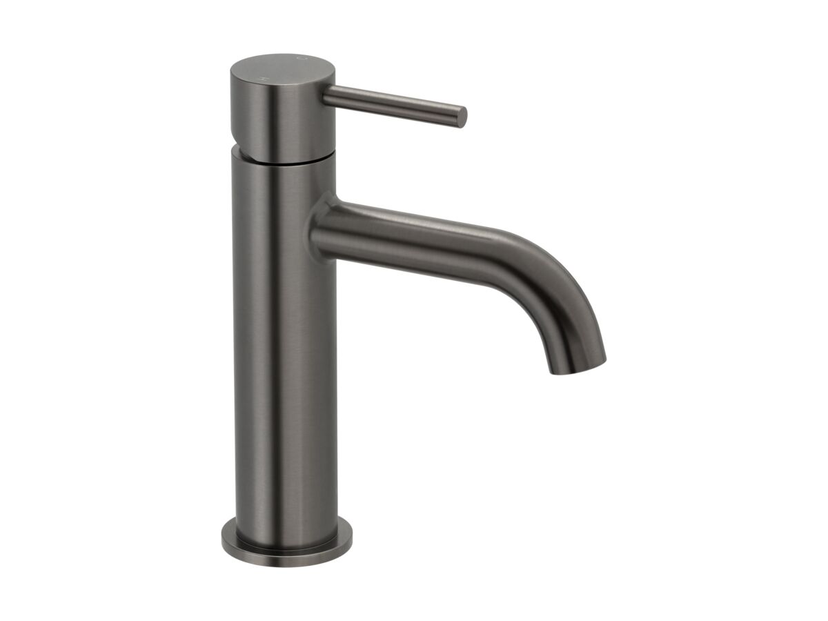 Mizu Drift Basin Mixer Curve Spout Brushed Gunmetal (6 Star)