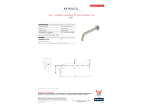 Specification Sheet - Sussex Pure Wall Bath Outlet 250mm PVD Brushed Nickel Lead Free