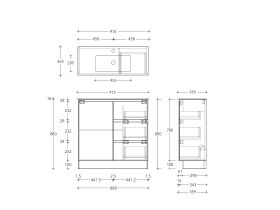Posh Domaine Ensuite 900 Floor Mount Ceramic