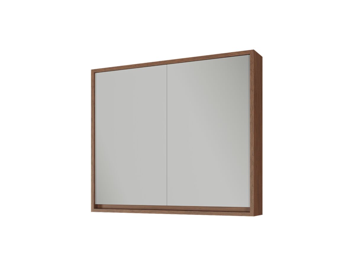 Supporting Image - Kado Aspect 900mm Mirror Cabinet Two Doors - Florentine Walnut side