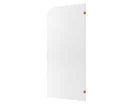 Hero - Kado Lux Frameless Curved Right Fluted Panel with Wall Clips 1000mm Brushed Bronze