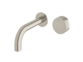 Sussex Pure Progressive Wall Basin Mixer Tap System 160mm with Cirque Textured Handle PVD Brushed Nickel (3 Star)