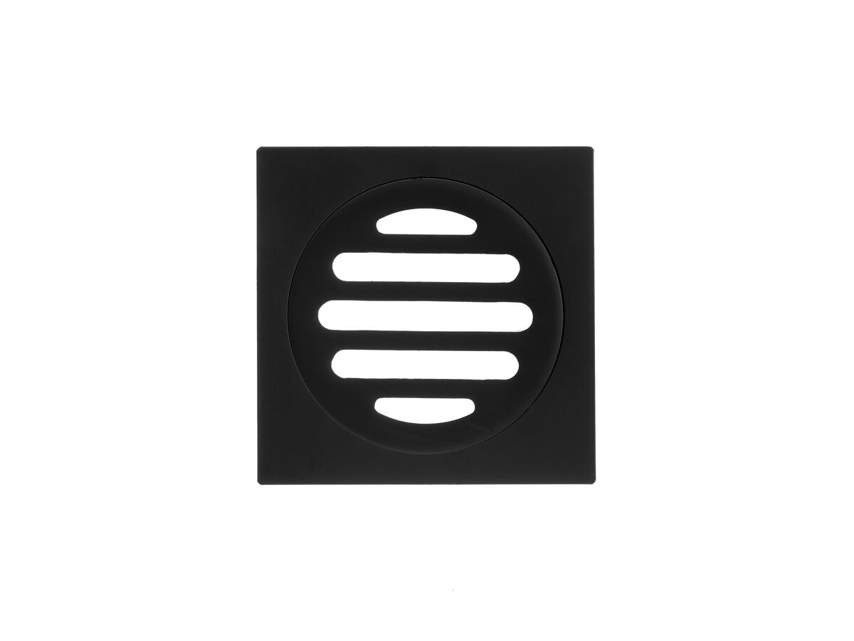 Mizu Drift Brass Trapscrew Grate Square 80mm Matte Black