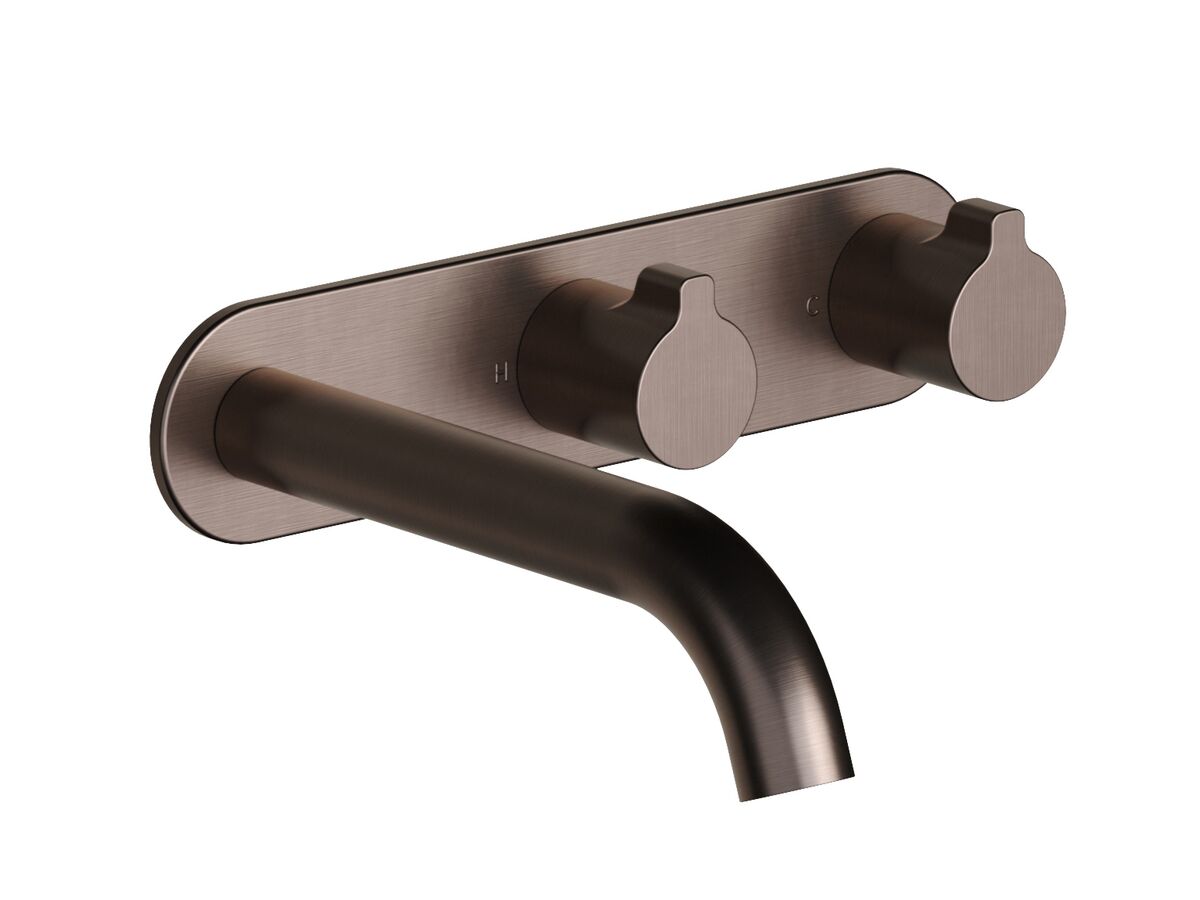 Supporting Image - Faucet Strommen Vara Fin Wall Basin / Bath Hostess Tap System Right Hand 150mm Trimset Armada Bronze (6 Star) Lead Free