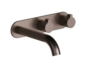 Supporting Image - Faucet Strommen Vara Fin Wall Basin / Bath Hostess Tap System Right Hand 150mm Trimset Armada Bronze (6 Star) Lead Free