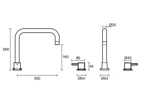 Sussex Scala Hob Spa Set Square