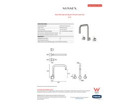 Specification Sheet - Scala Wall Spa Set Square Chrome Lead Free