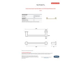 Specification Sheet - Sussex Scala Guest Towel Rail 300mm LUX PVD Brushed Platinum Gold