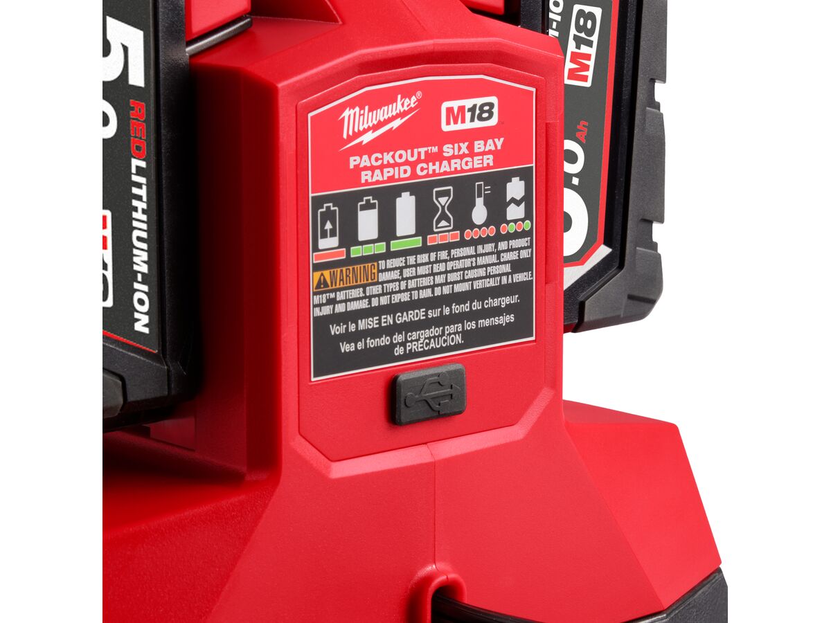 Milwaukee M18 Packout 6 Bay Rapid Charger