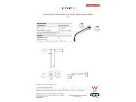 Specification Sheet - Sussex Pure Bath Set 250mm with Cirque Textured Handles Chrome Lead Free