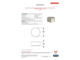 Specification Sheet - Sussex Pure Progressive Top Mount Hob Mixer with Diamond Textured Handles PVD Brushed Nickel Lead Free